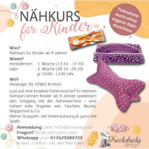 Ferien Nähkurs für Kinder in Krefeld