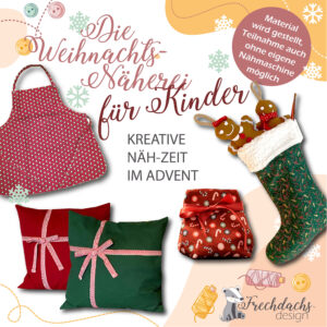 Kinder nähen Weihnachtsgeschenke und Dekorationen im Weihnachtsnähkurs