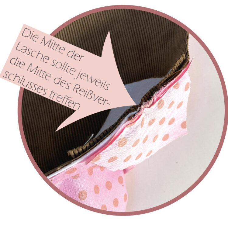 Schnittmuster Tasche - Laschen annähen