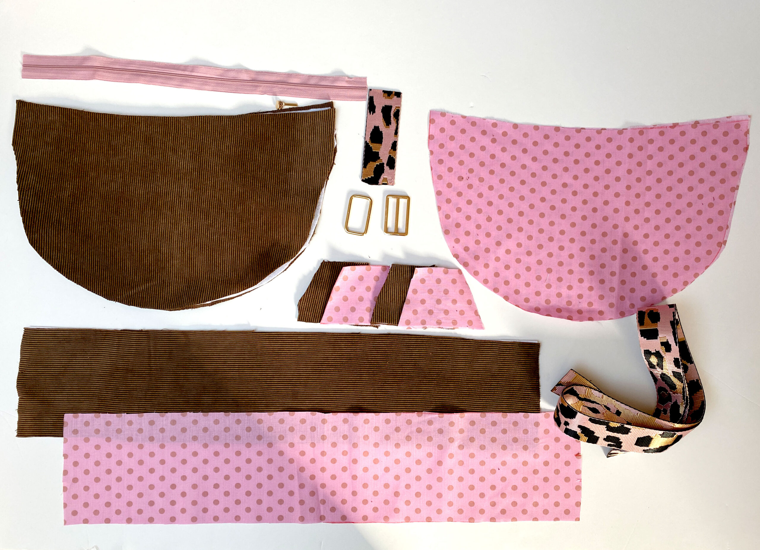 Zuschnitt der Stoffteile Schnittmuster Tasche